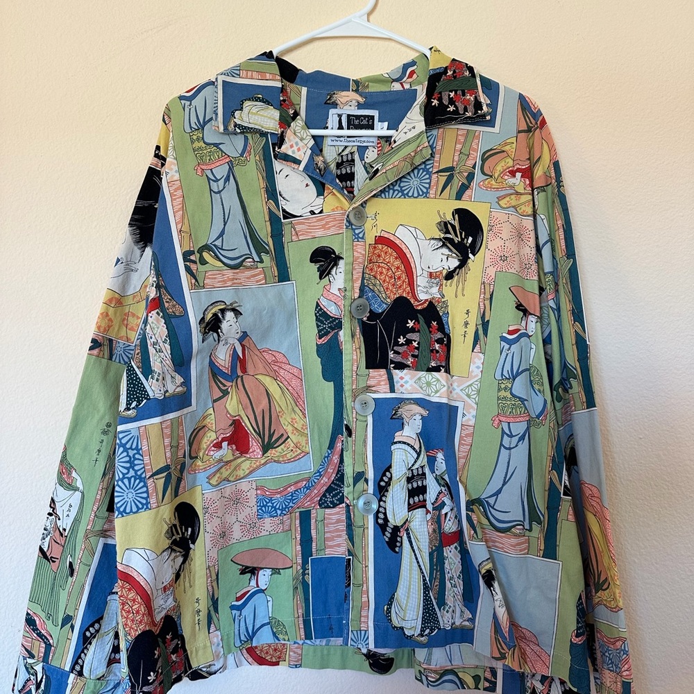 Vintage Style Women's Jacket with Geisha Print